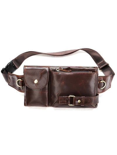 Riñonera de piel auténtica para hombre
