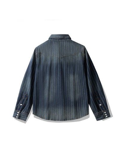 Camisa vaquera a rayas de inspiración vintage para hombre