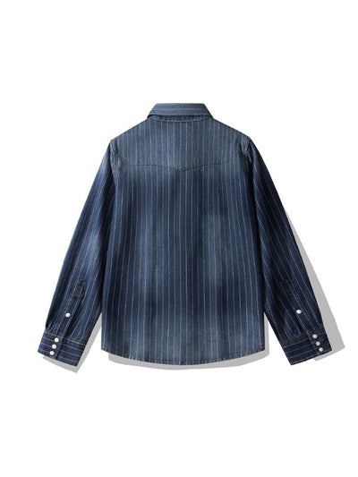 Camisa vaquera a rayas de inspiración vintage para hombre
