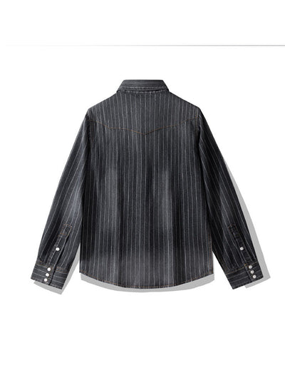Camisa vaquera a rayas de inspiración vintage para hombre