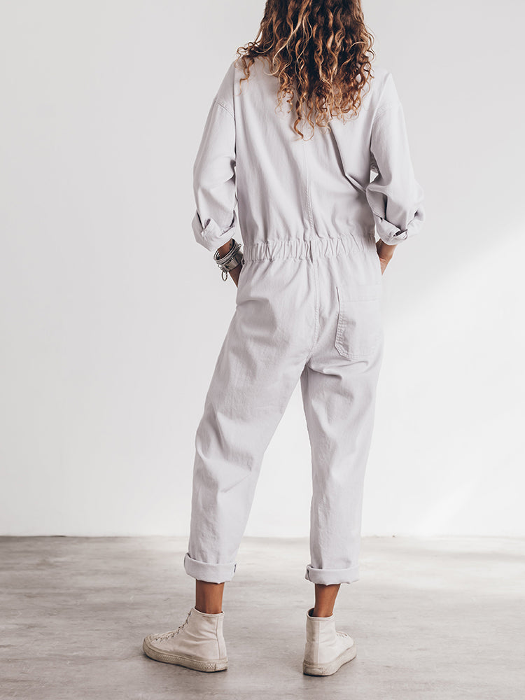 Women's Relaxed Fit Button Front Jumpsuit