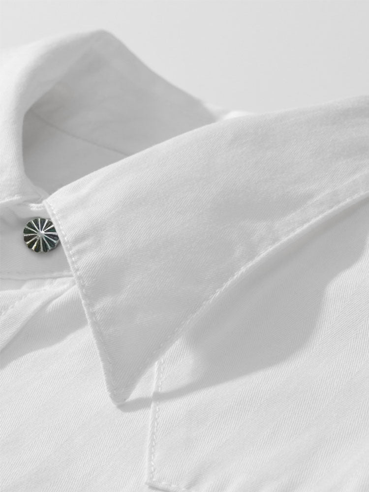 Camisa vaquera a rayas de inspiración vintage para hombre