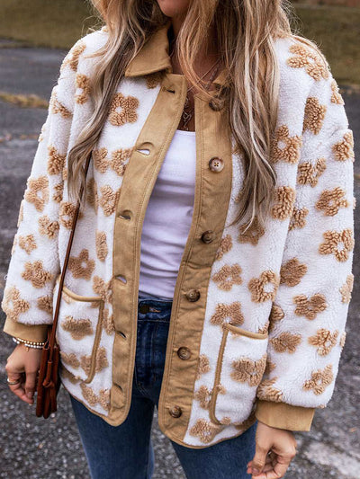 Blusa con lazo en el cuello y estampado floral bohemio