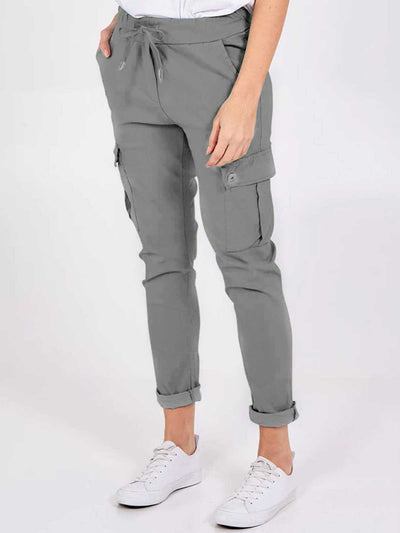 Women's Drawstring Slim Fit Cargo Pants