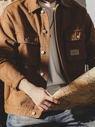 Chaqueta cargo de inspiración americana vintage para hombre