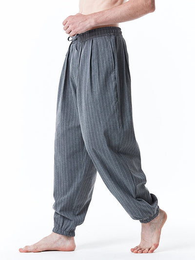 Men's Drawstring Casual Loose Stripe Pants