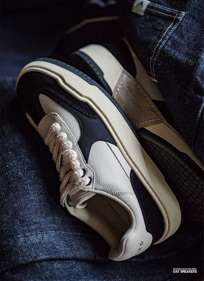 Men's Colorblock Low-Top Casual Skate-Style Sneakers