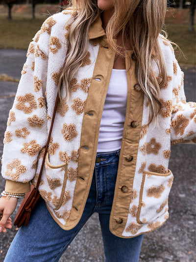 Blusa con lazo en el cuello y estampado floral bohemio