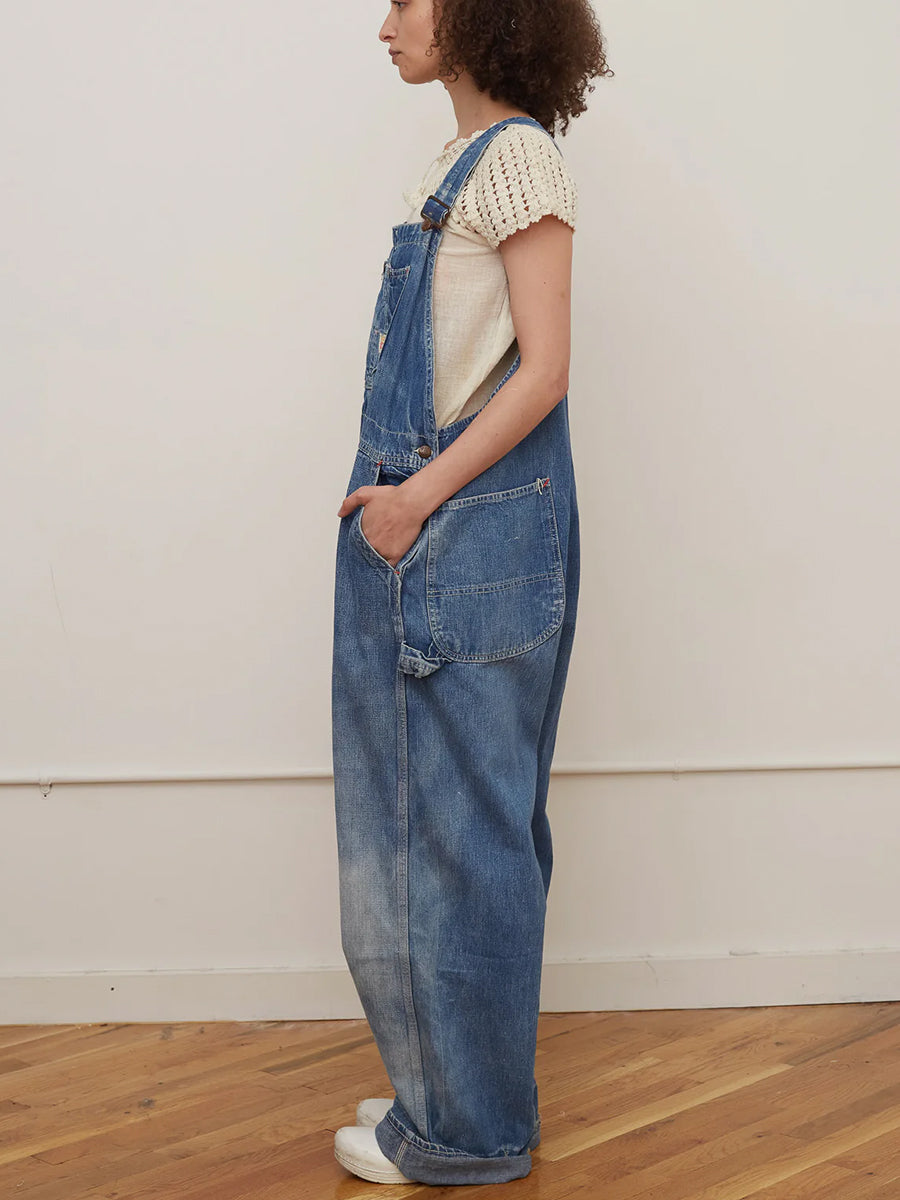 Oversized Vintage Wash Wide Leg Bib Overalls