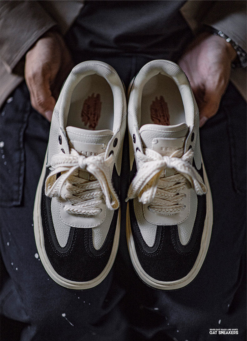 Men's Colorblock Low-Top Casual Skate-Style Sneakers