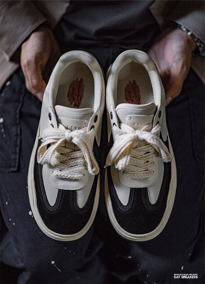 Men's Colorblock Low-Top Casual Skate-Style Sneakers