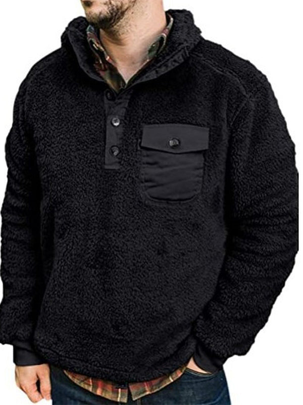 Jersey cálido de forro polar informal para hombre 