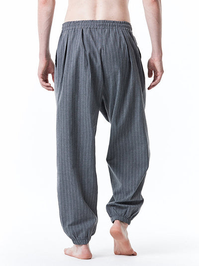 Men's Drawstring Casual Loose Stripe Pants