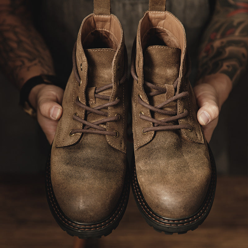 Botas de trabajo clásicas de gamuza de vaca con cera de aceite