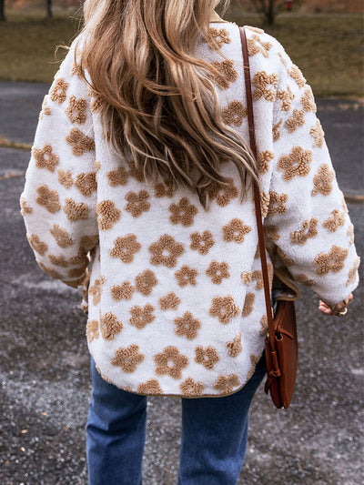 Blusa con lazo en el cuello y estampado floral bohemio