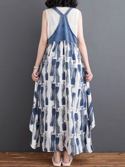Vestido largo vaquero holgado de inspiración vintage