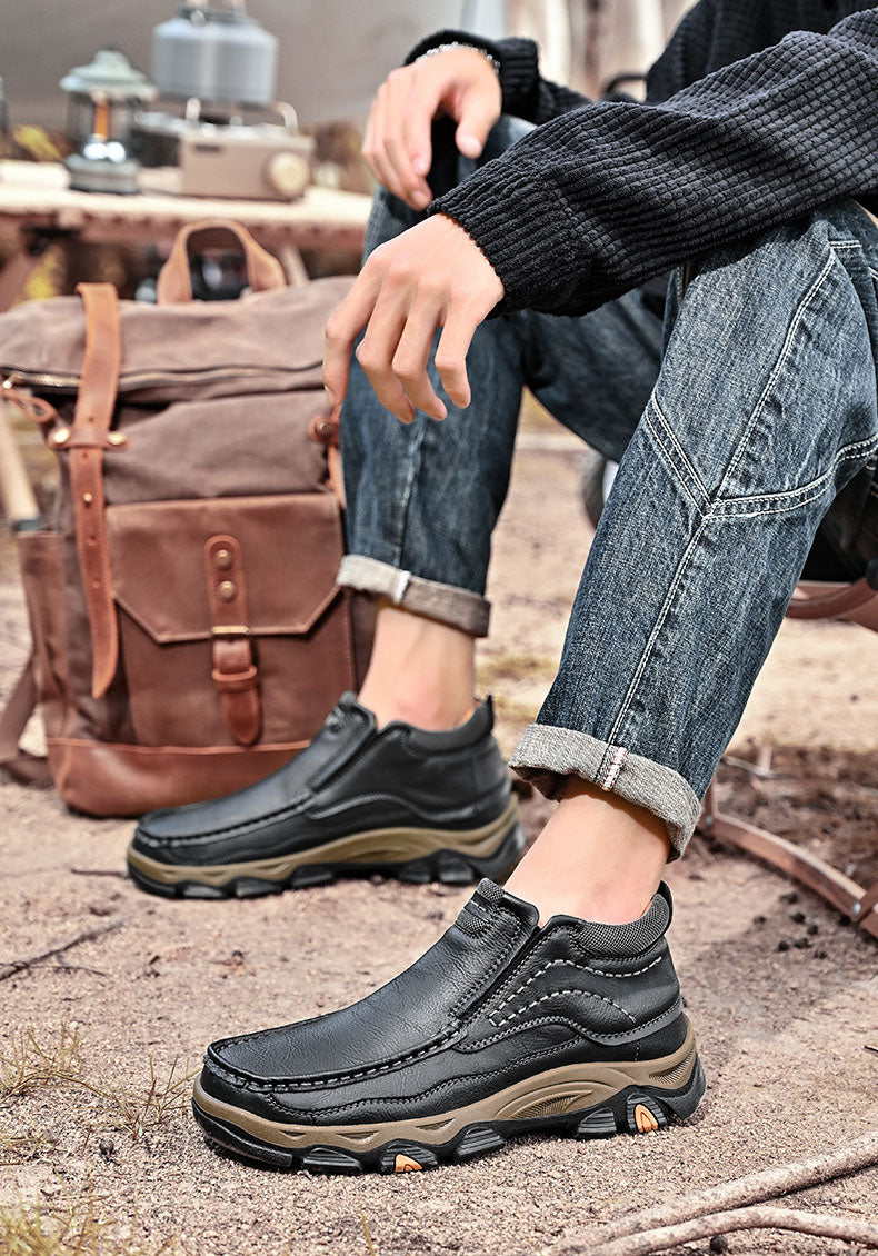 Men's Leather Slip-On Outdoor Casual Shoes