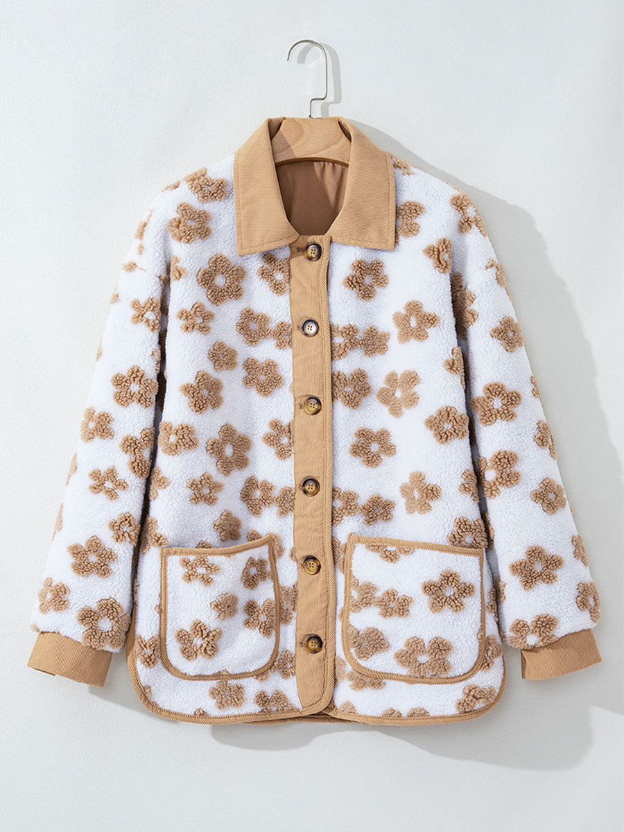 Blusa con lazo en el cuello y estampado floral bohemio