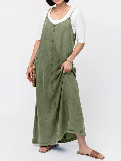 Vestido largo vaquero holgado de inspiración vintage