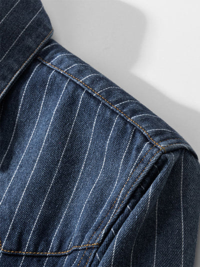 Camisa vaquera a rayas de inspiración vintage para hombre
