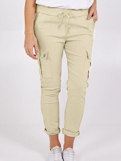 Women's Drawstring Slim Fit Cargo Pants