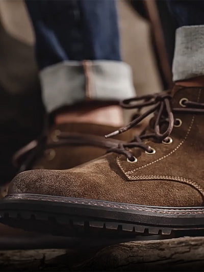 Botas de trabajo clásicas de gamuza de vaca con cera de aceite