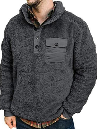 Jersey cálido de forro polar informal para hombre 