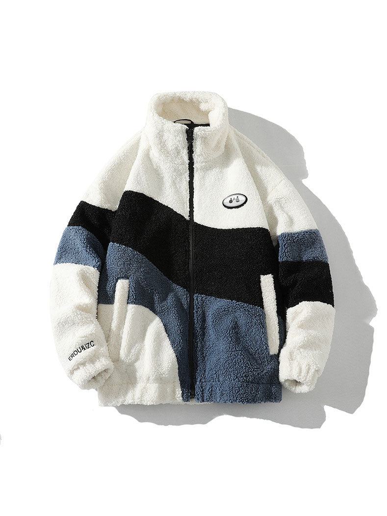 Chaquetas de polar sherpa con bloques de color para hombre