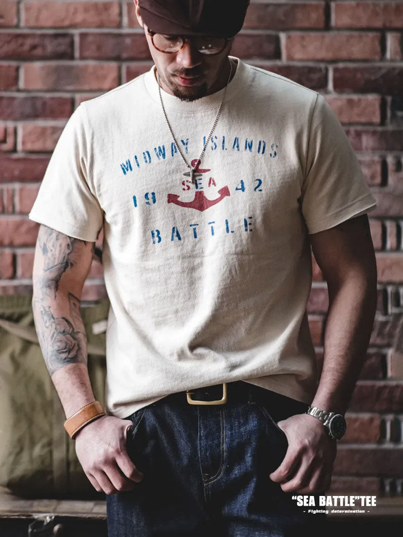 Camiseta con estampado de ancla náutica para hombre