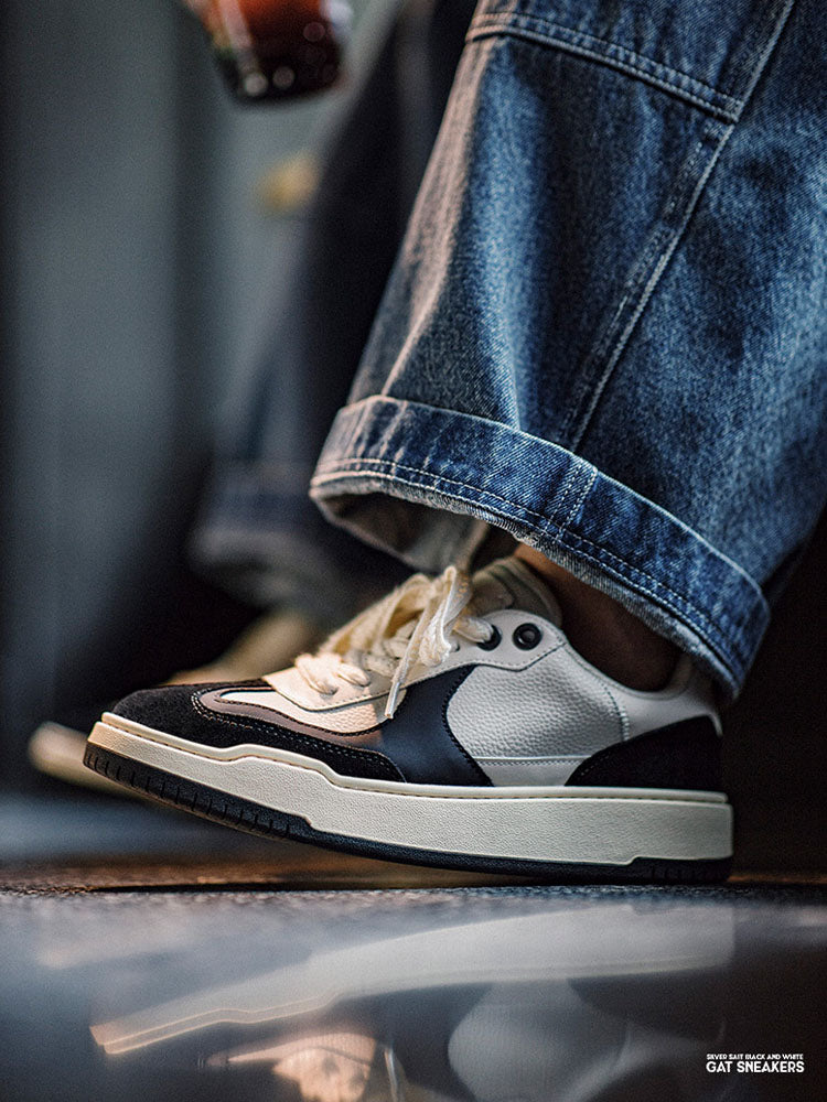 Men's Colorblock Low-Top Casual Skate-Style Sneakers