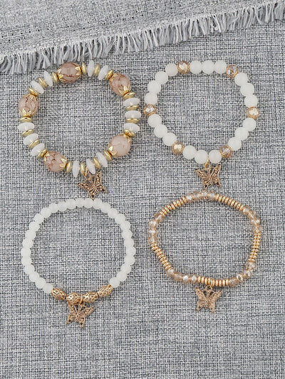 Pulsera Bohemia con Colgante de Mariposa de Cristal Multicapa
