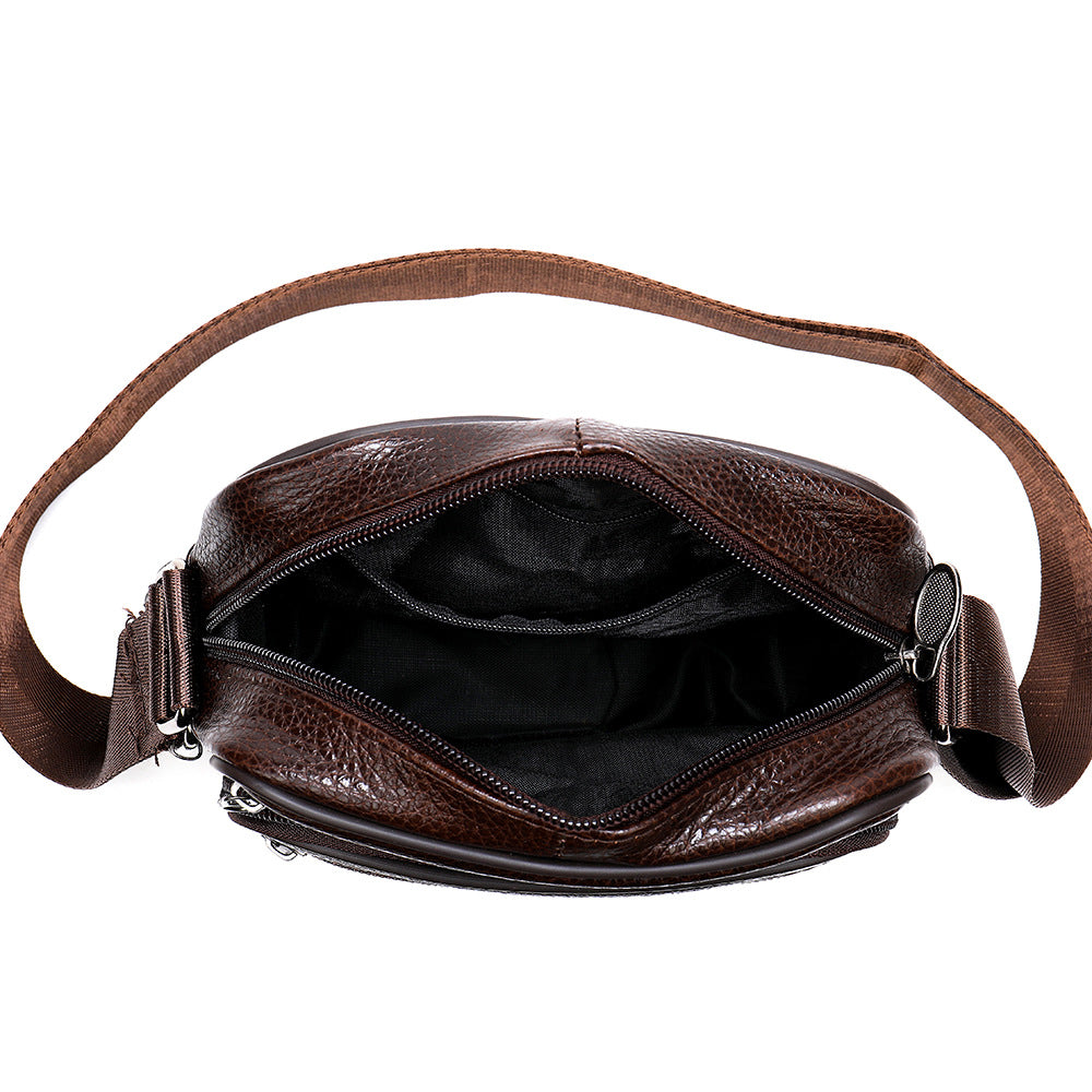 Men's First-grain Cowhide Shoulder Crossbody Bag