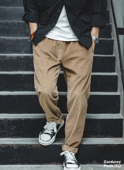 Pantalones anchos de pana para hombre