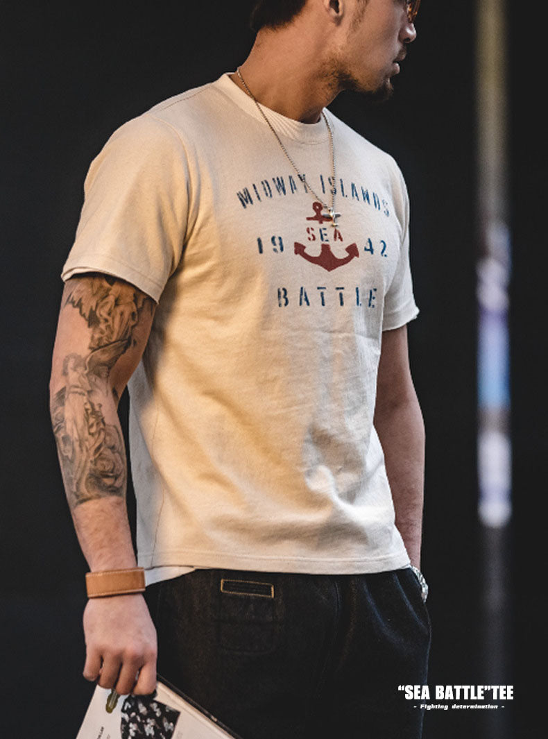 Camiseta con estampado de ancla náutica para hombre