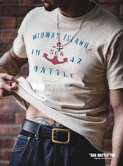 Camiseta con estampado de ancla náutica para hombre