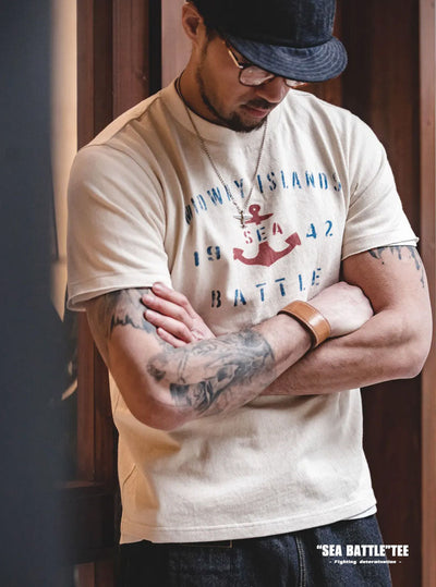 Camiseta con estampado de ancla náutica para hombre