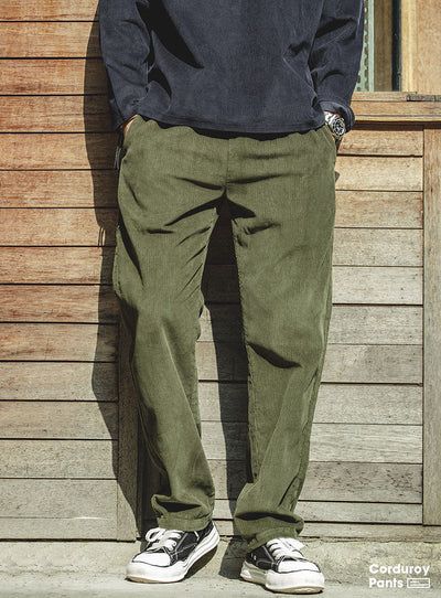 Pantalones anchos de pana para hombre