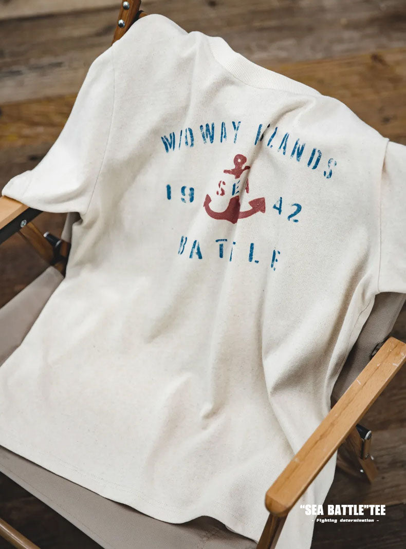 Camiseta con estampado de ancla náutica para hombre