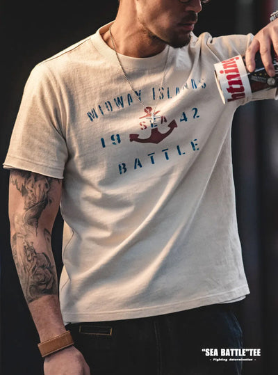 Camiseta con estampado de ancla náutica para hombre
