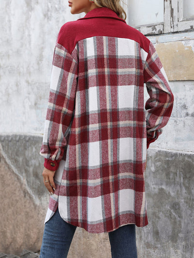 Chaqueta larga de patchwork a cuadros