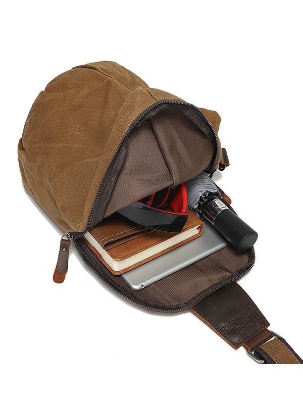 Men's Waxed Canvas Chest Bag