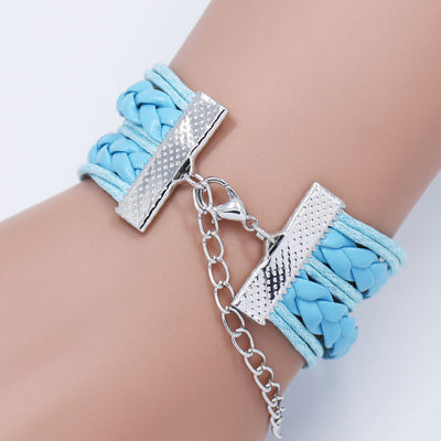 Pulsera trenzada multicapa de concientización sobre el cáncer de mama