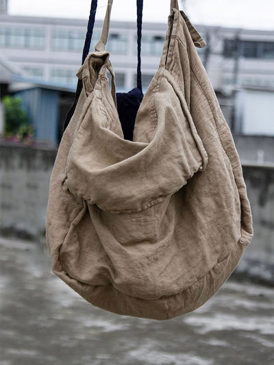 Bolso Bandolera de Algodón y Lino con Solapa