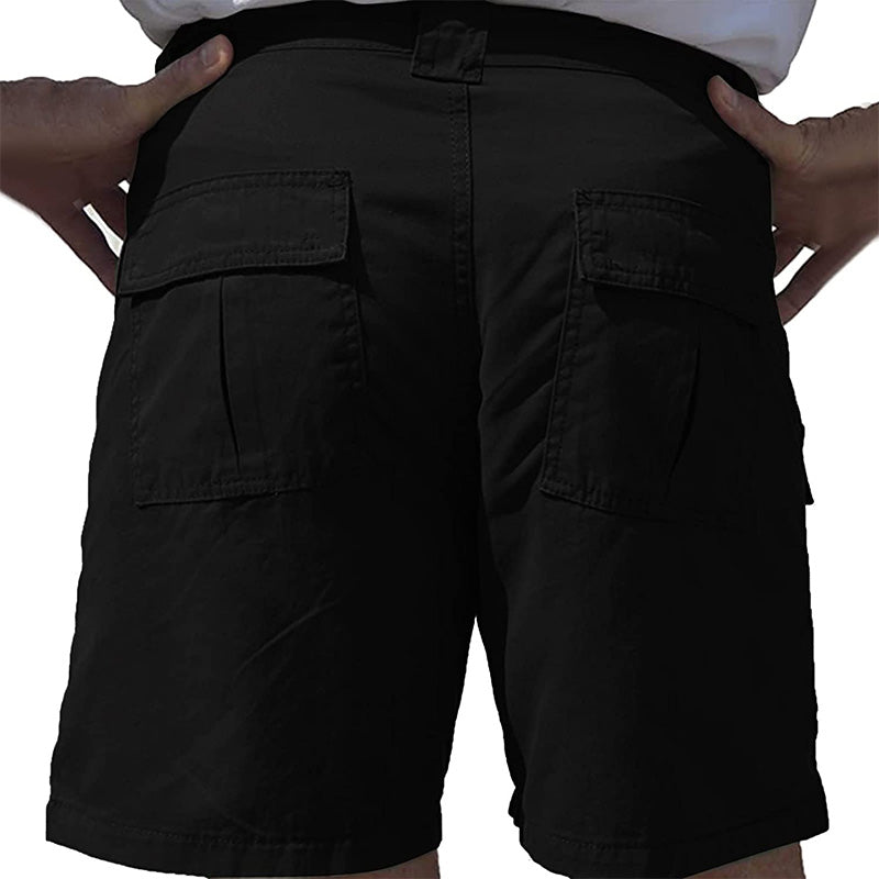Shorts cargo elásticos y cómodos con múltiples bolsillos para hombre