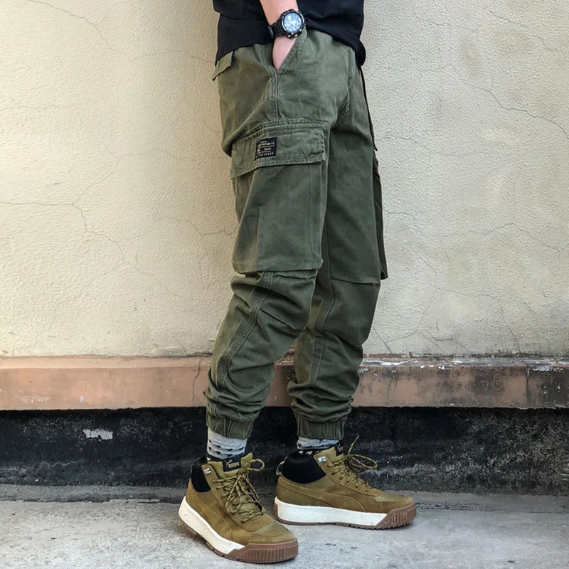 Pantalones de chándal con bolsillo cargo de camuflaje para hombre