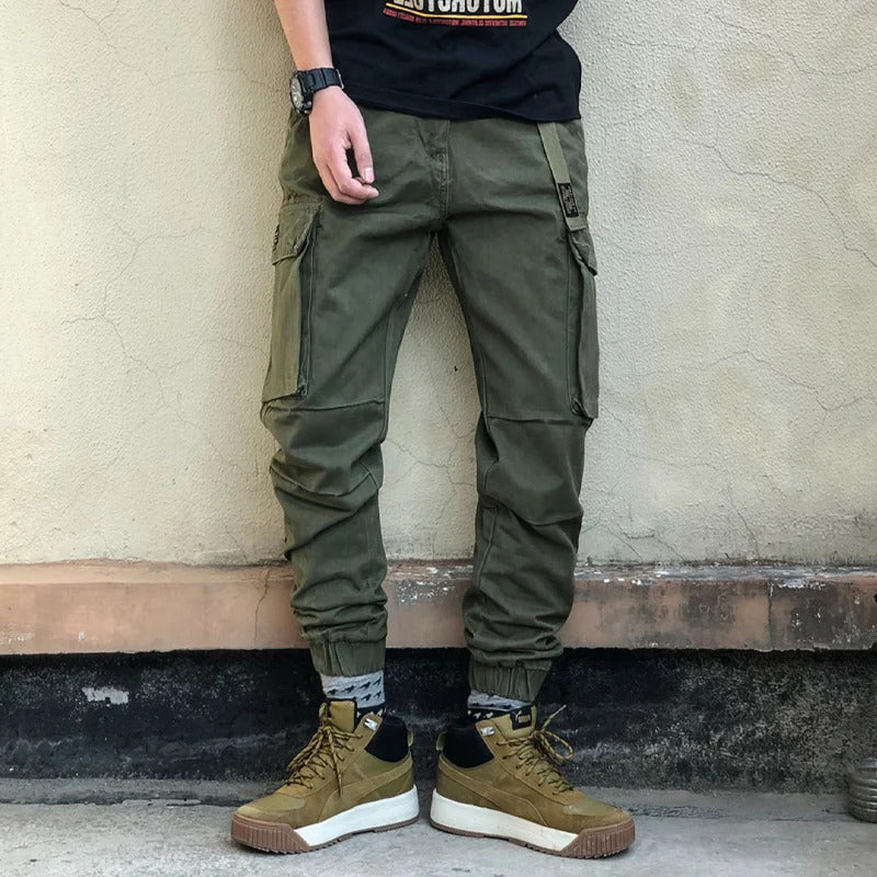 Pantalones de chándal con bolsillo cargo de camuflaje para hombre