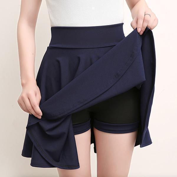 Faldas plisadas con cintura elástica acampanada Pantalones cortos adjuntos