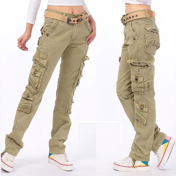 Pantalones holgados con múltiples bolsillos Pantalones cargo multifuncionales